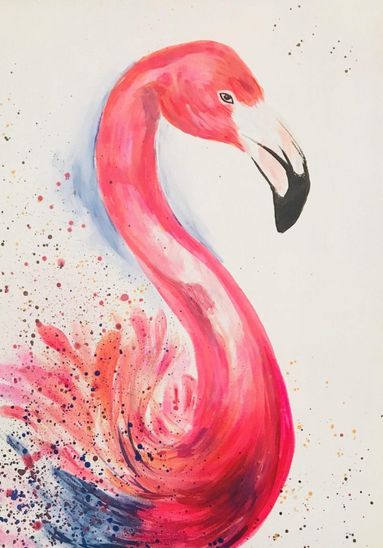 Фламинго для срисовки