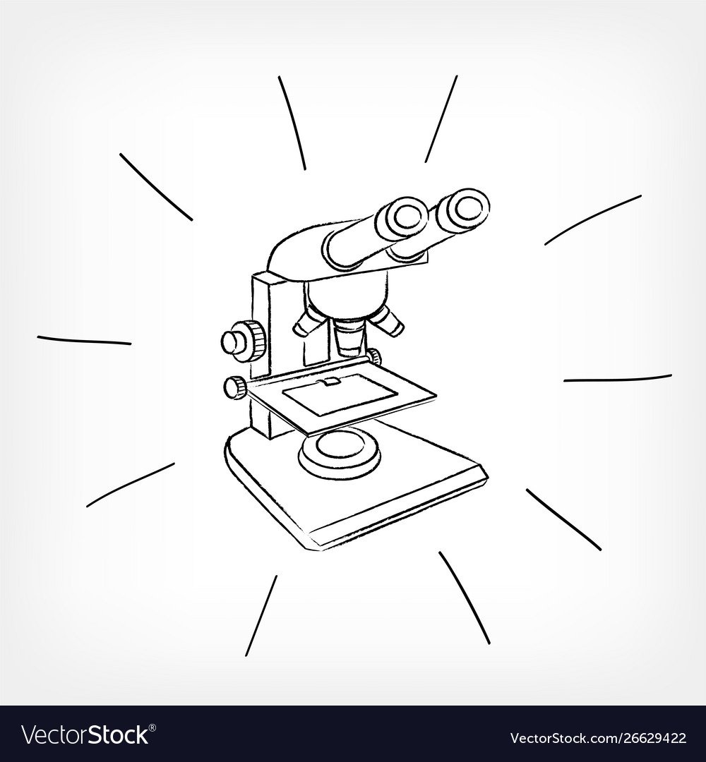 Бинокулярный микроскоп нарисовать