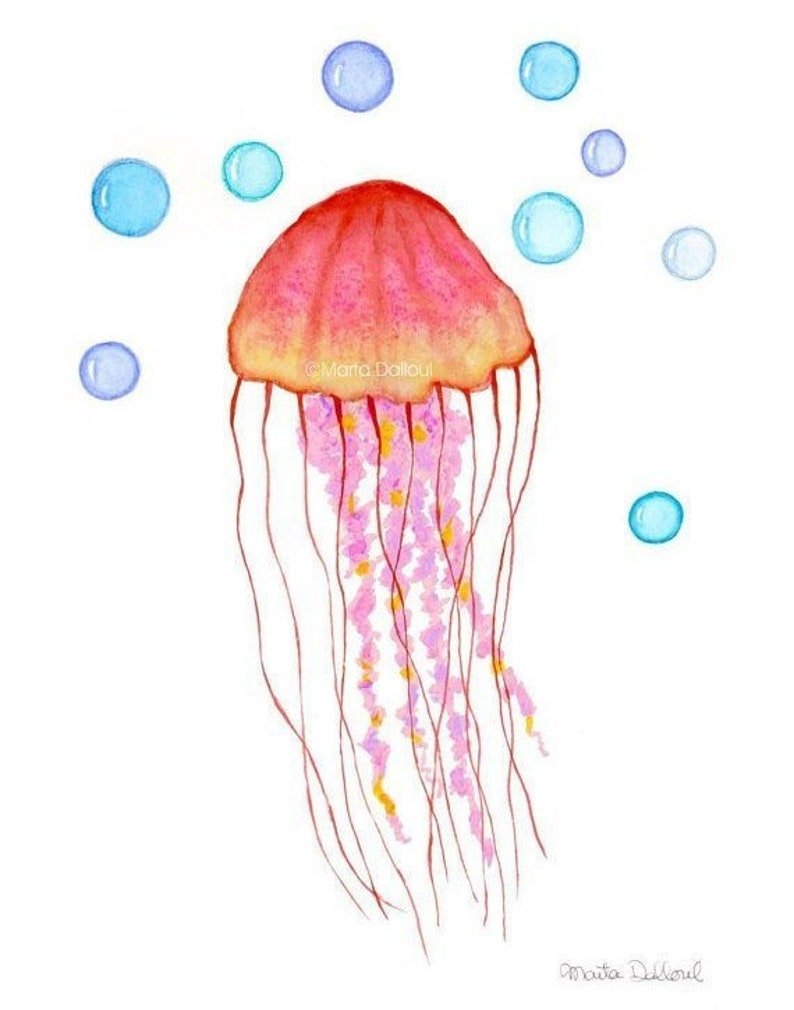 Живопись медузы акрил