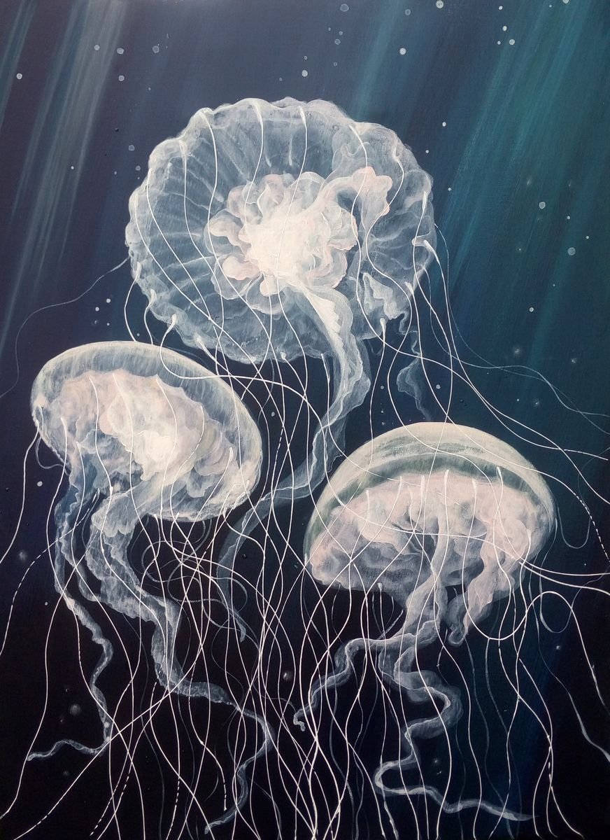 Ткань с принтом медузы