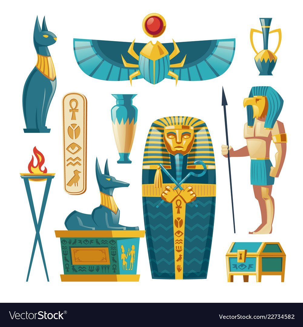 Силуэты богов Египта