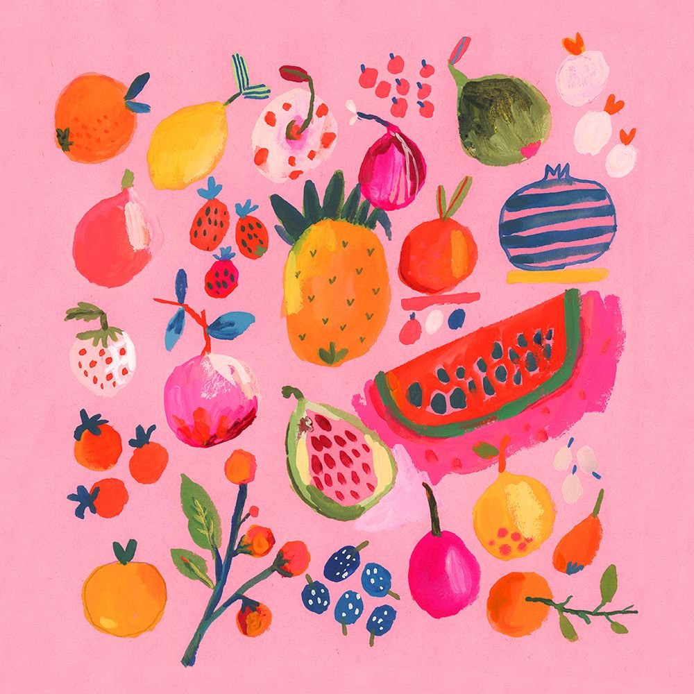 Акварельными фрукты красками