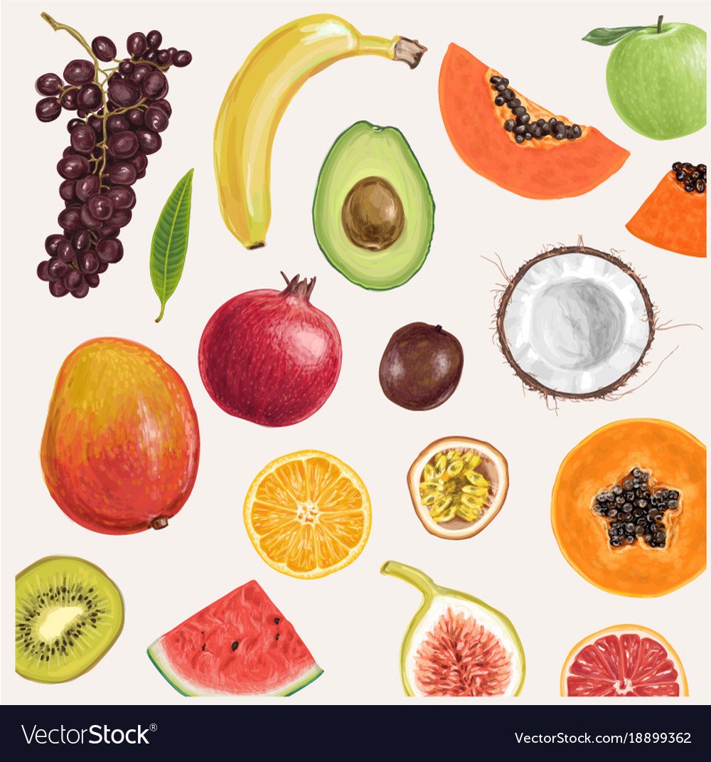 Зарисовки фрукты и овощи