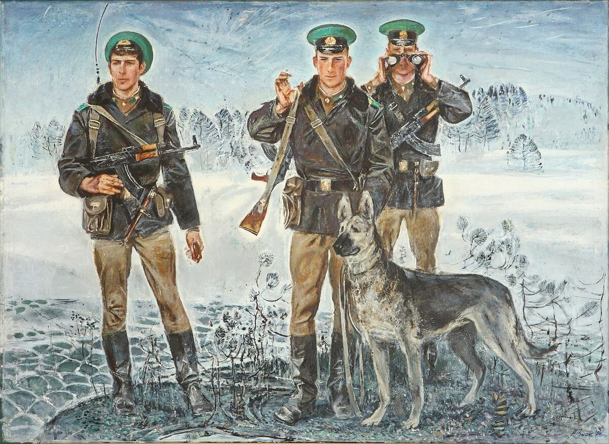 Воины пограничной. Знак Анатолий Маркович (1939 - 2002). Советские пограничники. Пограничник в дозоре. Пограничная тематика.