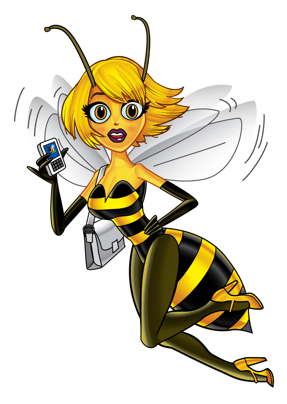 Пчела для детей на прозрачном фоне