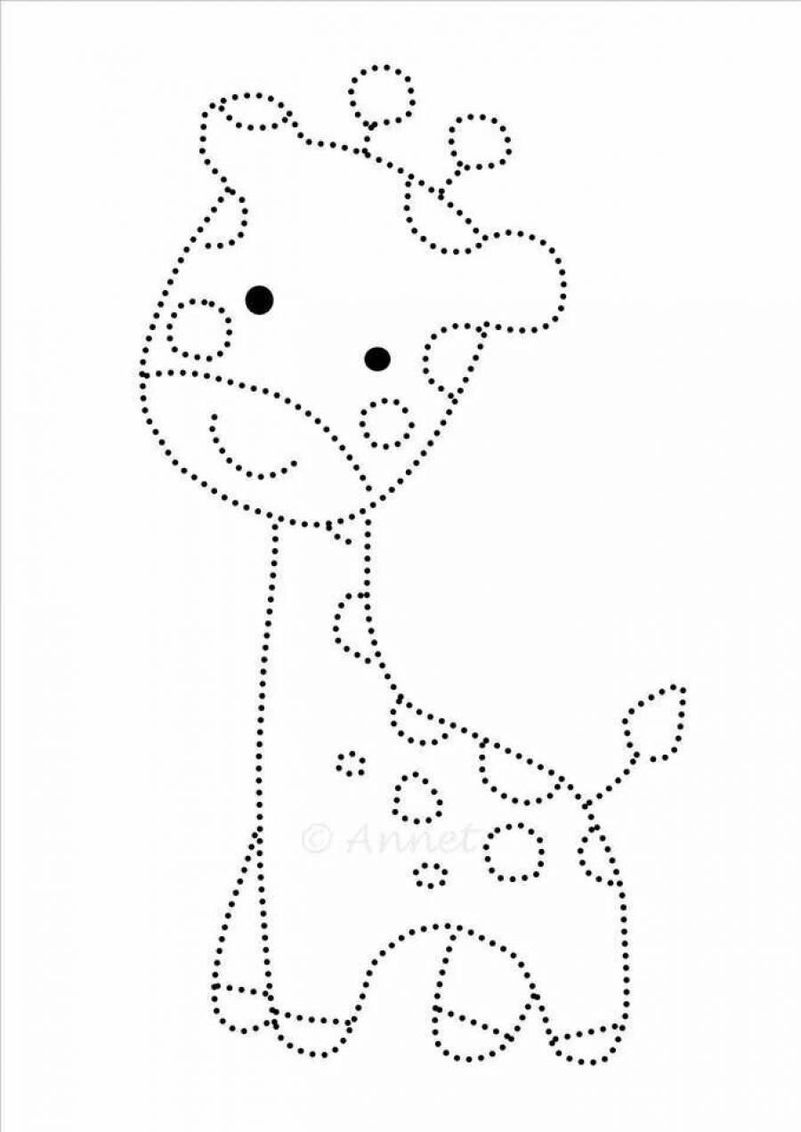 Рисование животных по точкам для детей