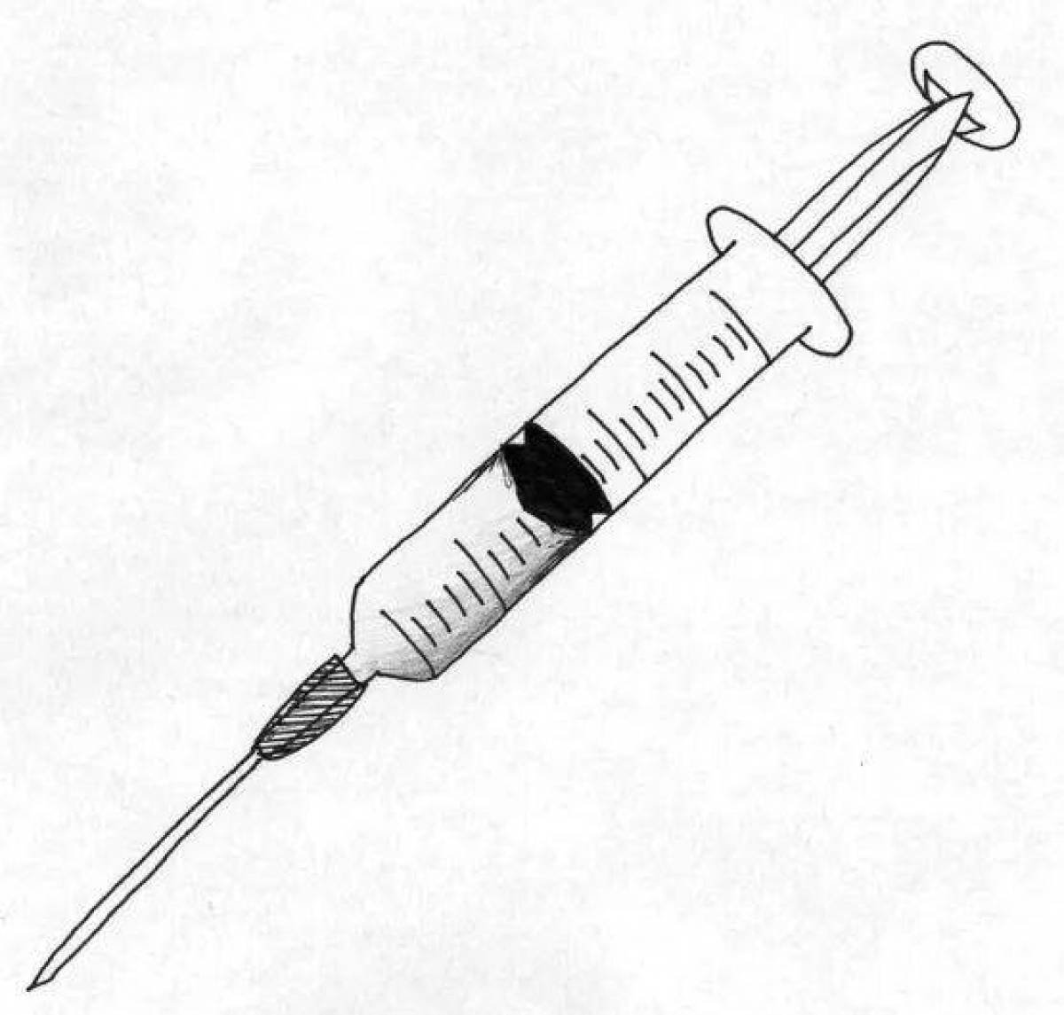 Шприц рисунок карандашом простой