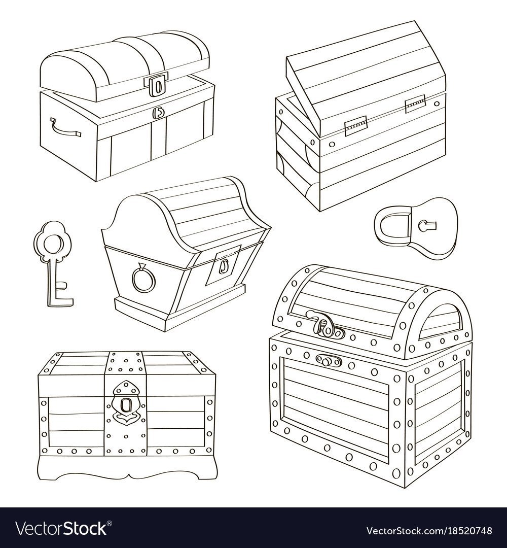 Пиратский сундук рисунок