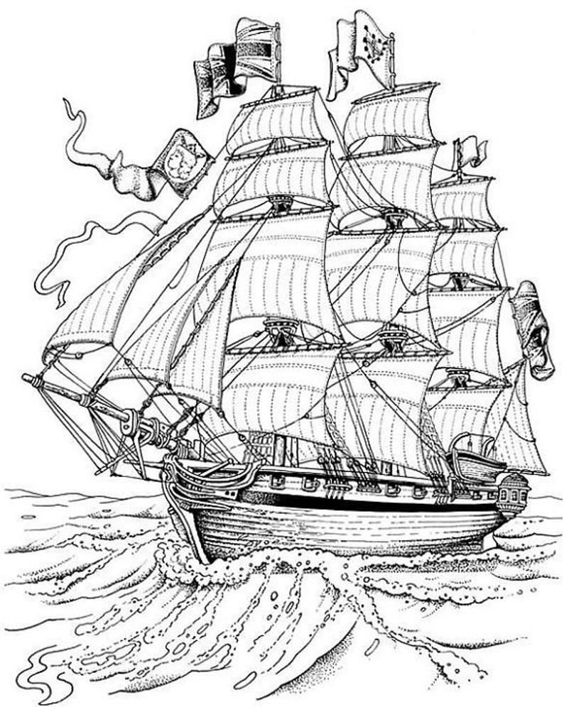 Пираты Карибского моря раскраска корабль
