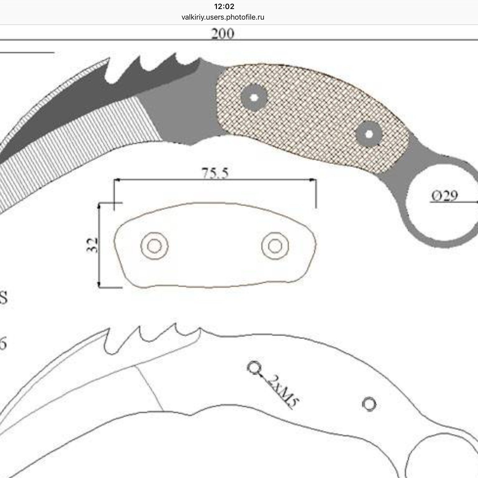 Чертежи ножа керамбит из стандофф 2