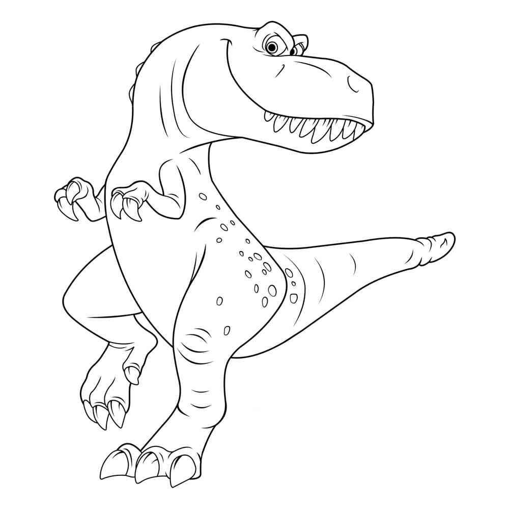 Динозавр раскраска мультяшный