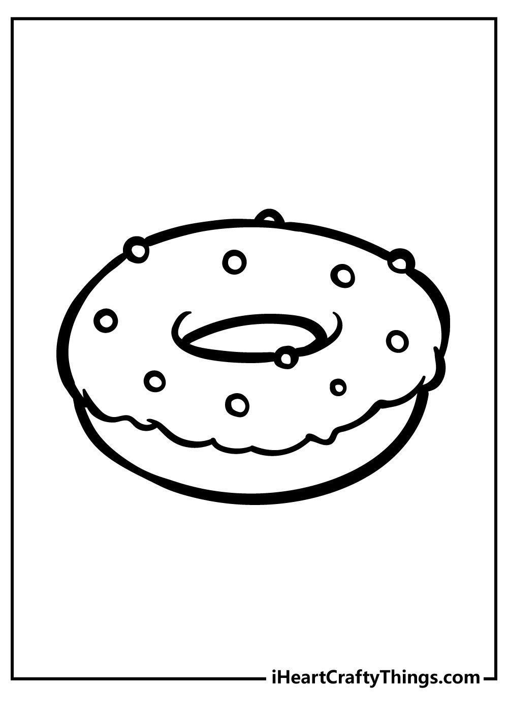 Раскраска пончик с глазами