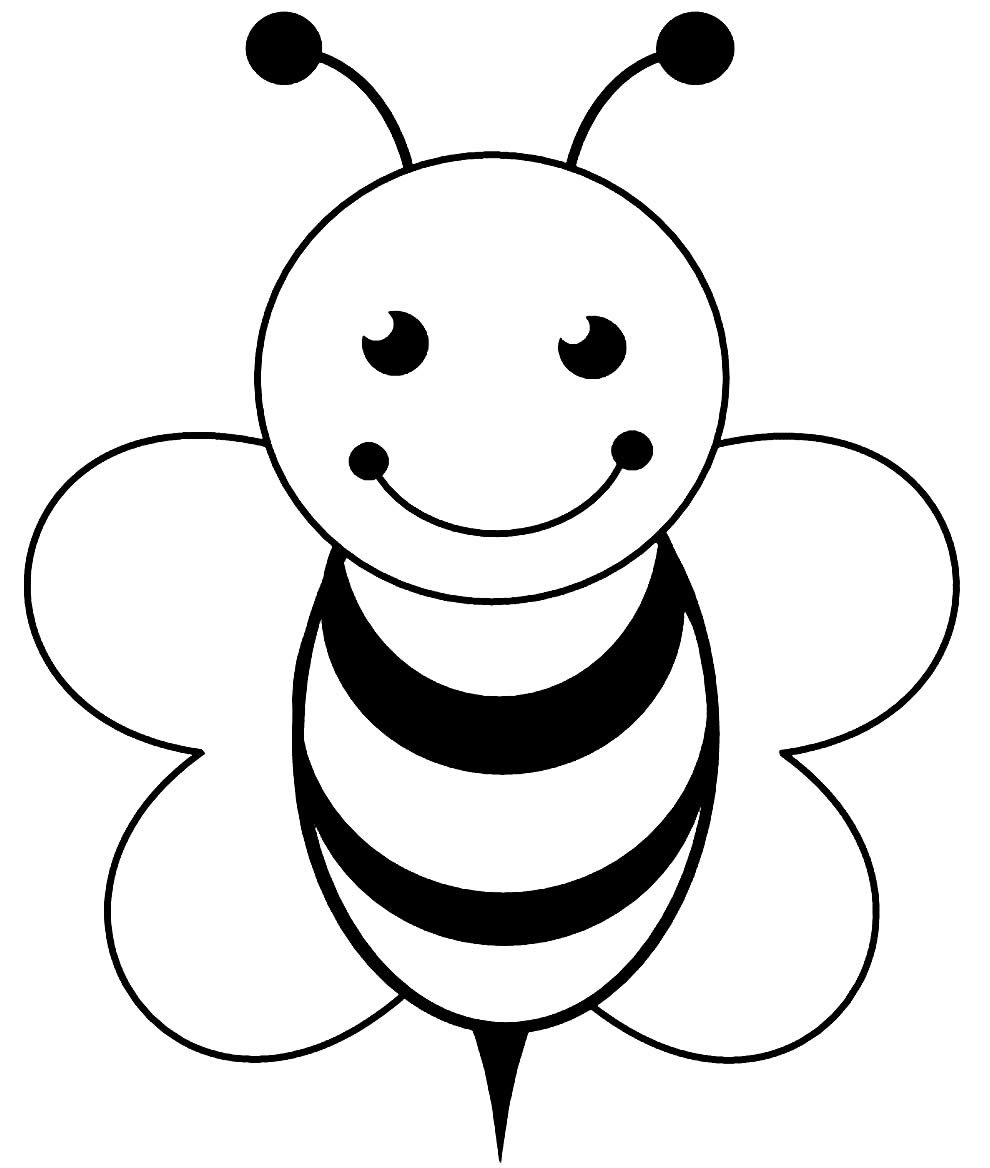 Весёлая пчела чёрно белая