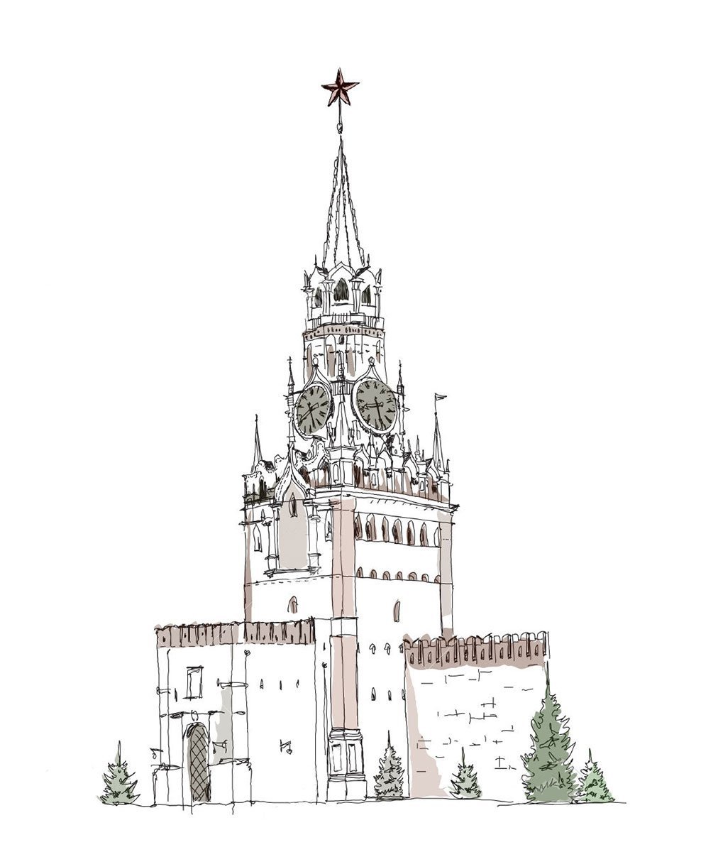 Рисунки для срисовки Москва