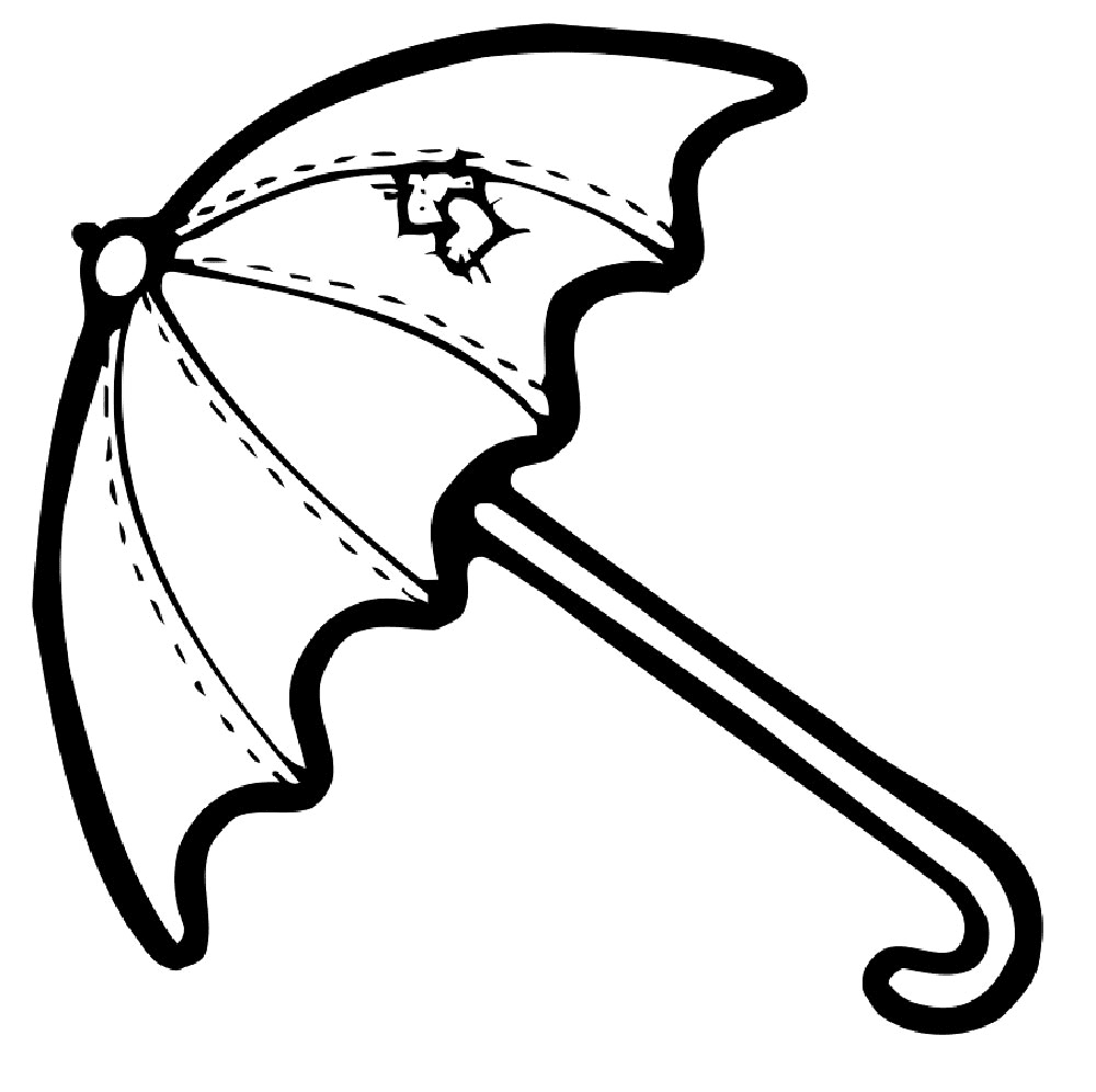 Зонт картинка для детей черно белая