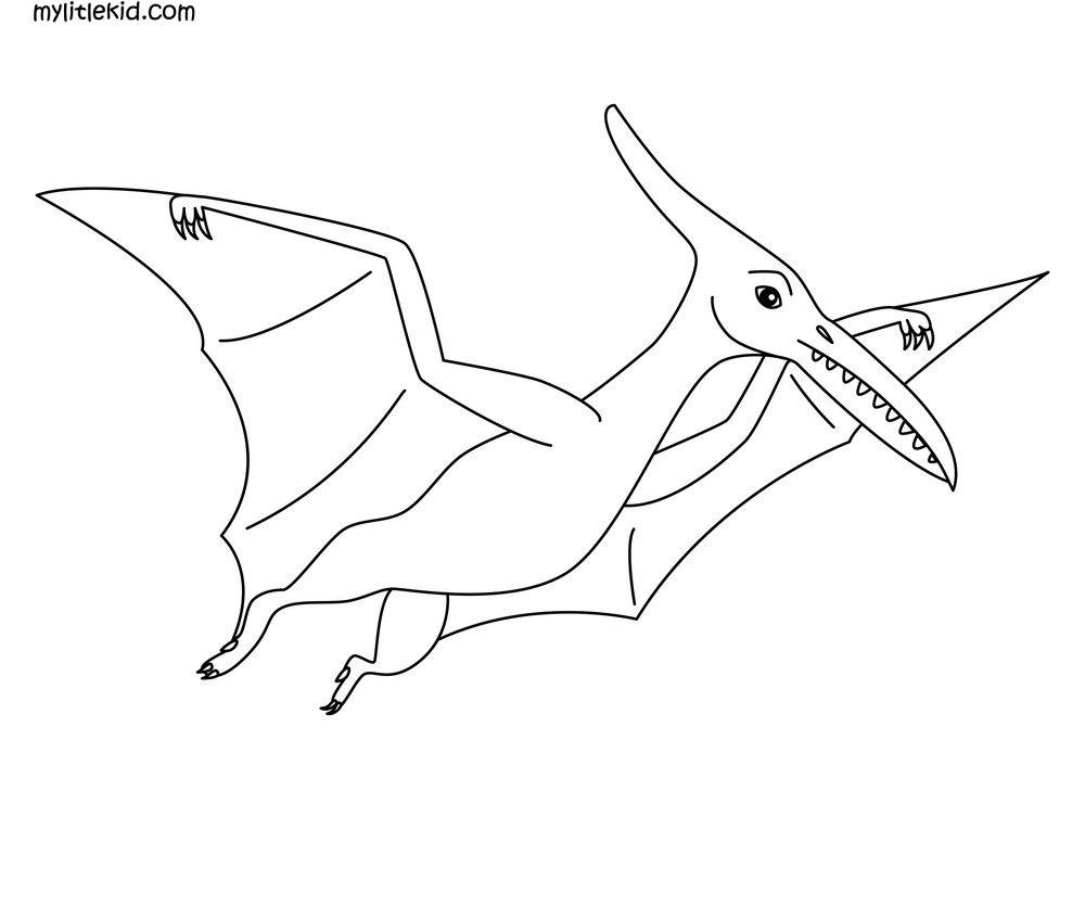 Динозавр птеродактиль раскраска для детей
