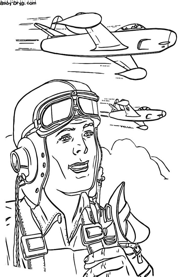 Рисунок летчика для детей карандашом