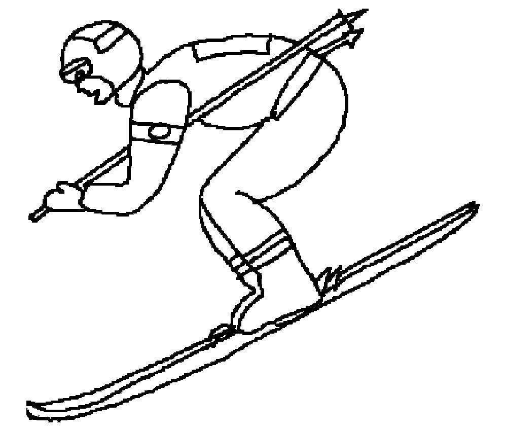 Лыжник раскраска