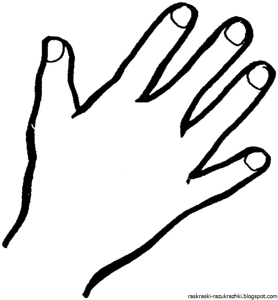 Рука с двумя пальцами контур