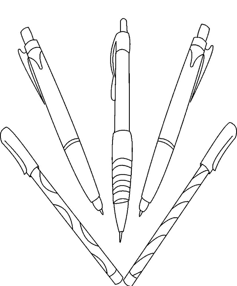 Макет ручки для нанесения логотипа контур
