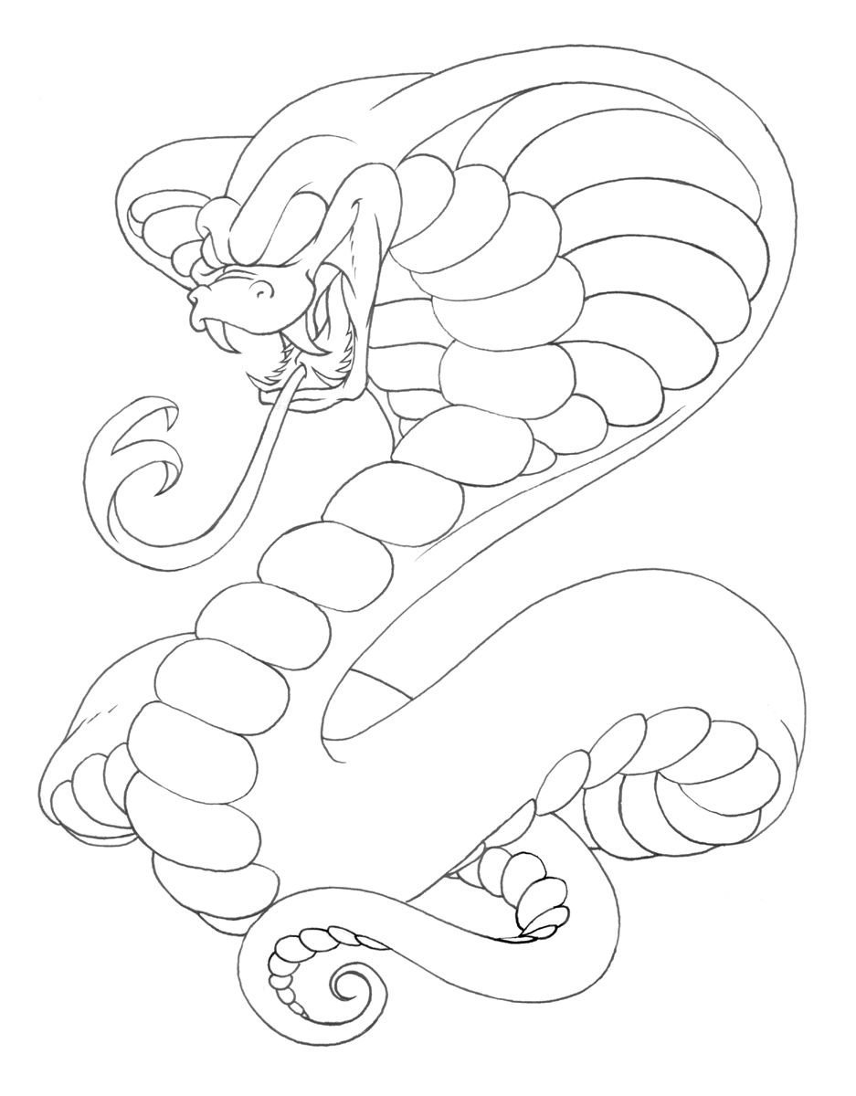 Змея карандашом для срисовки