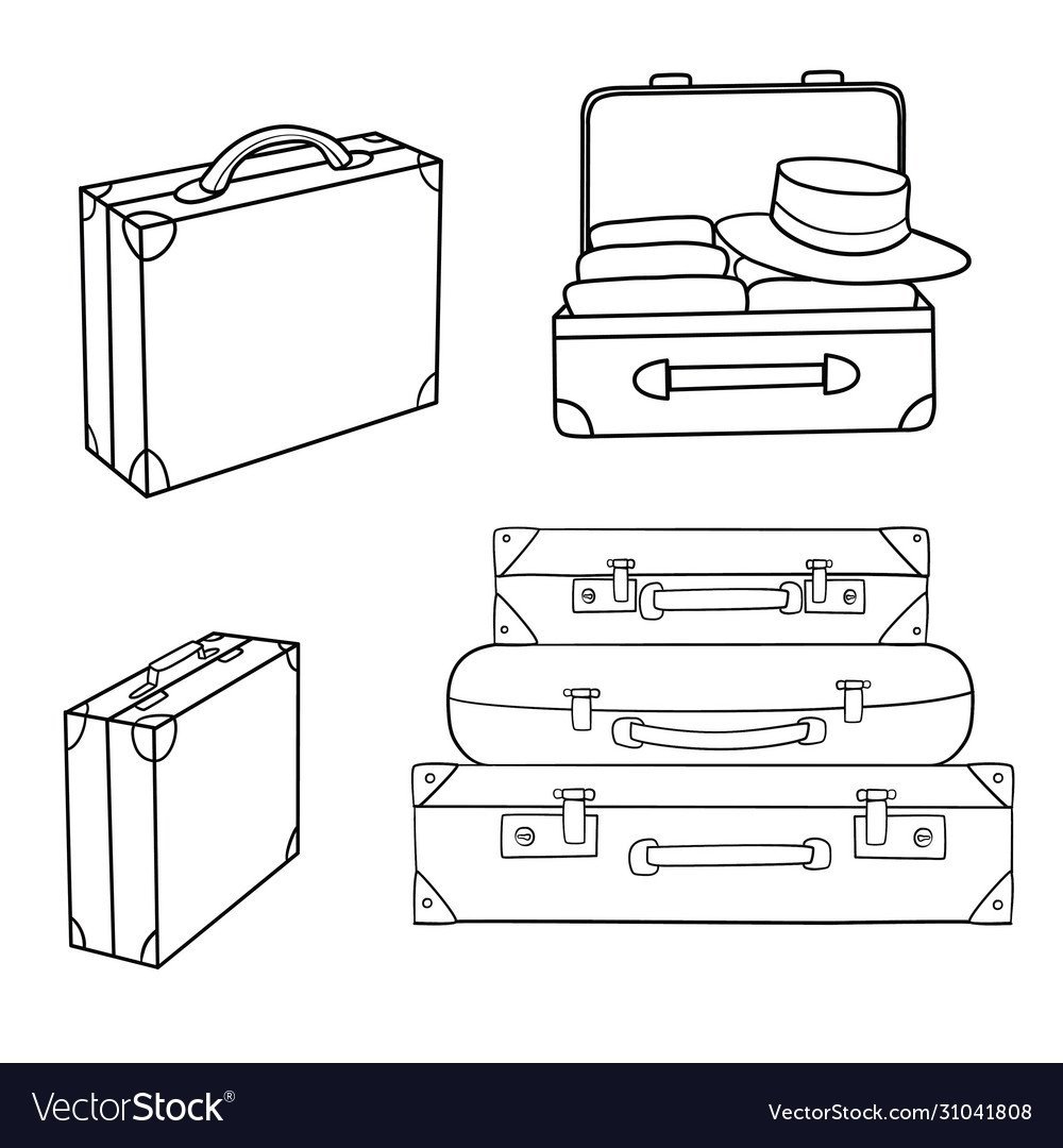 Контур чемодана на прозрачном фоне