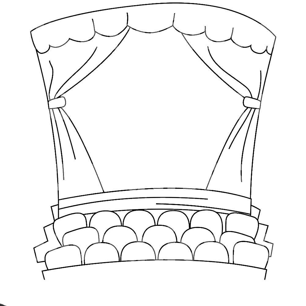 Театр раскраска для детей