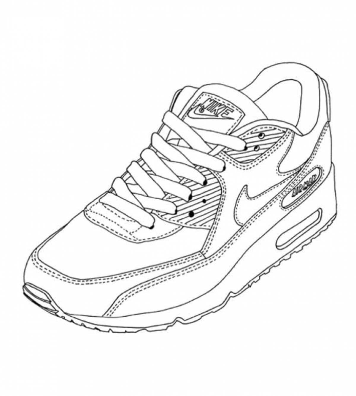 Кроссовки рисунок. Раскраски кроссовок найк Air Max. Разукрашка кроссовки найк. Кроссовки карандашом. Зарисовки кроссовок.