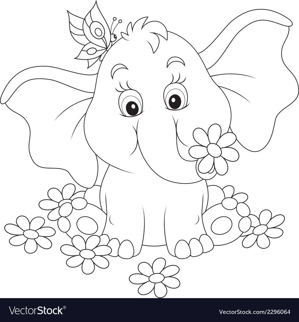 Слоненок Дамбо раскраска