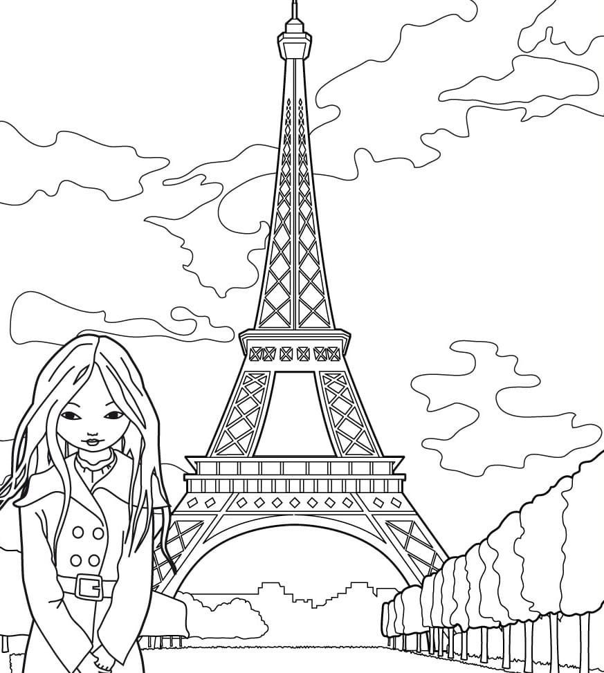 Раскраска эльфовой башни в Париже