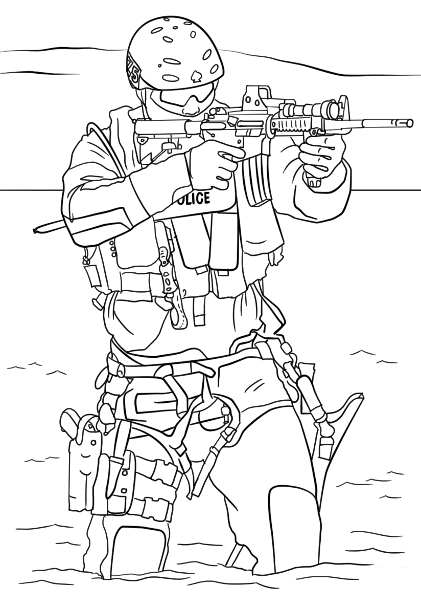 Солдат с оружием рисунок для детей