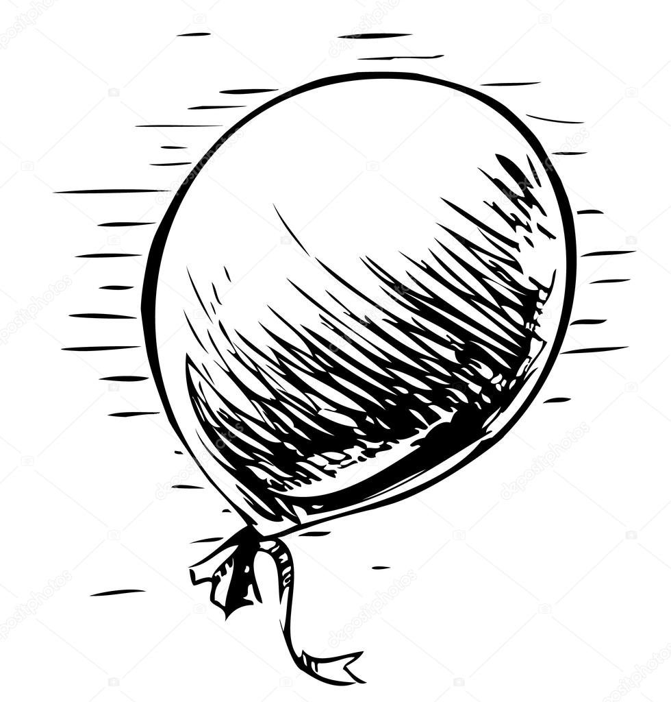Воздушный шар одной линией