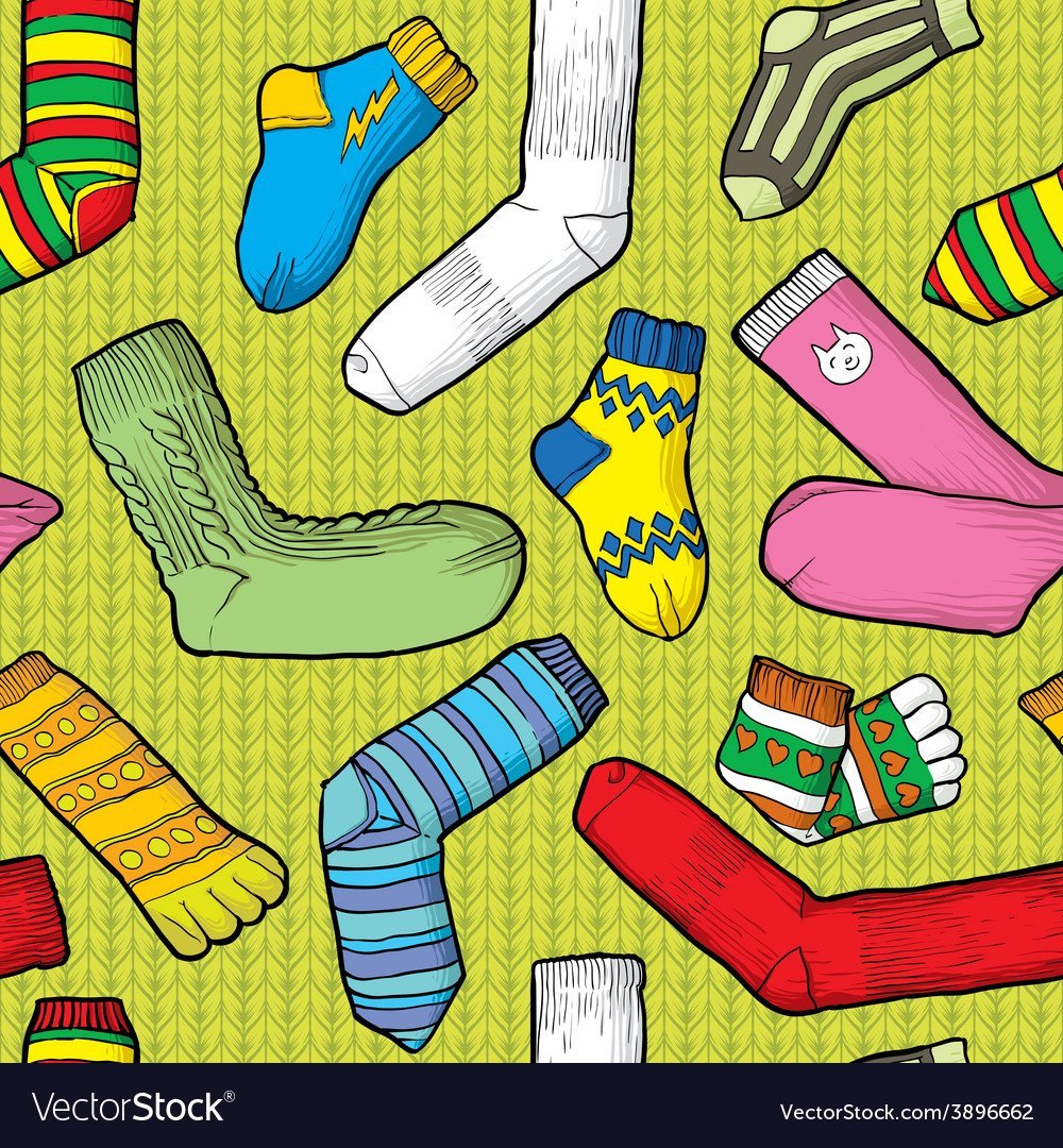 Рисование разноцветные носки