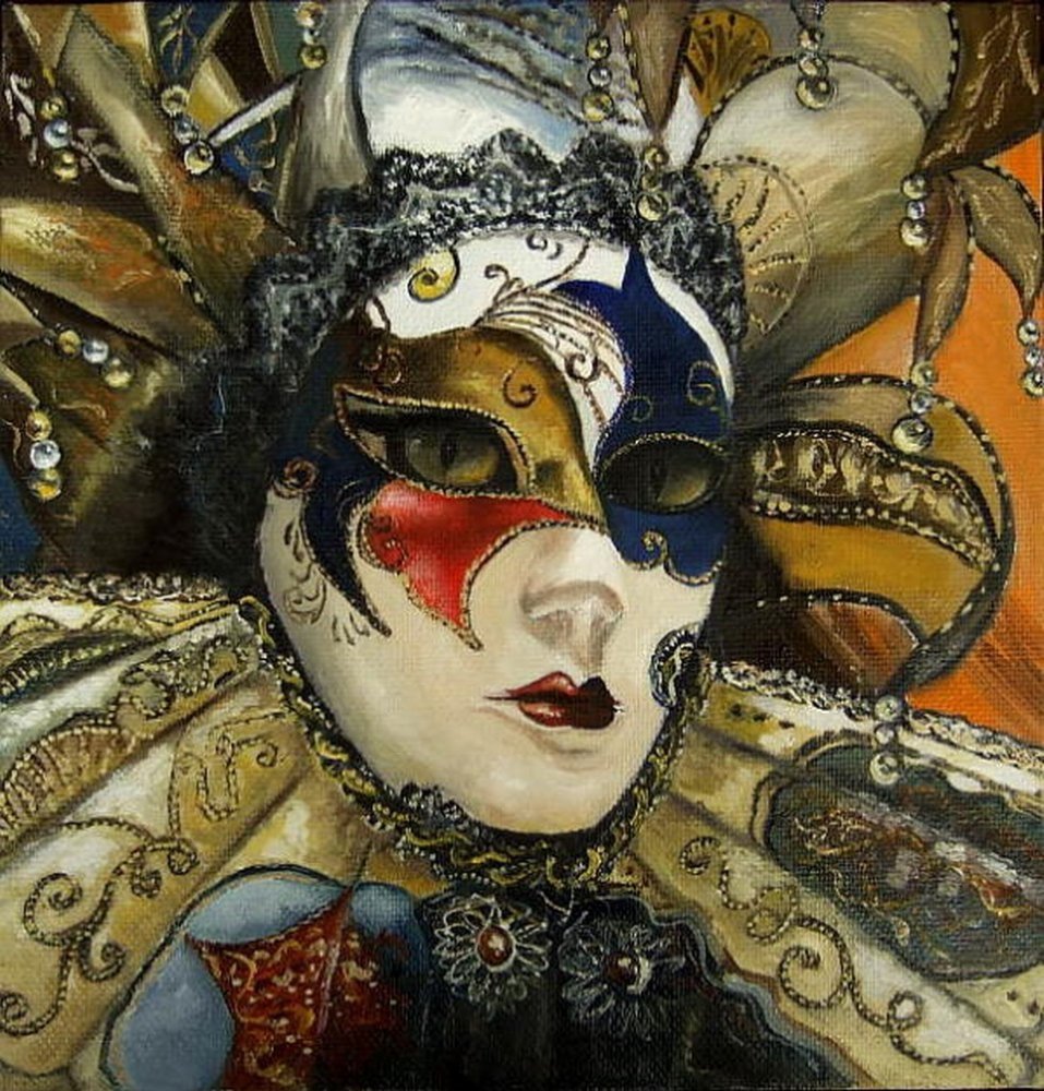Alex Levin картины Венеция маски карнавал
