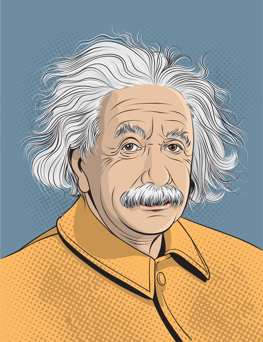 Альберт Эйнштейн портрет вектор