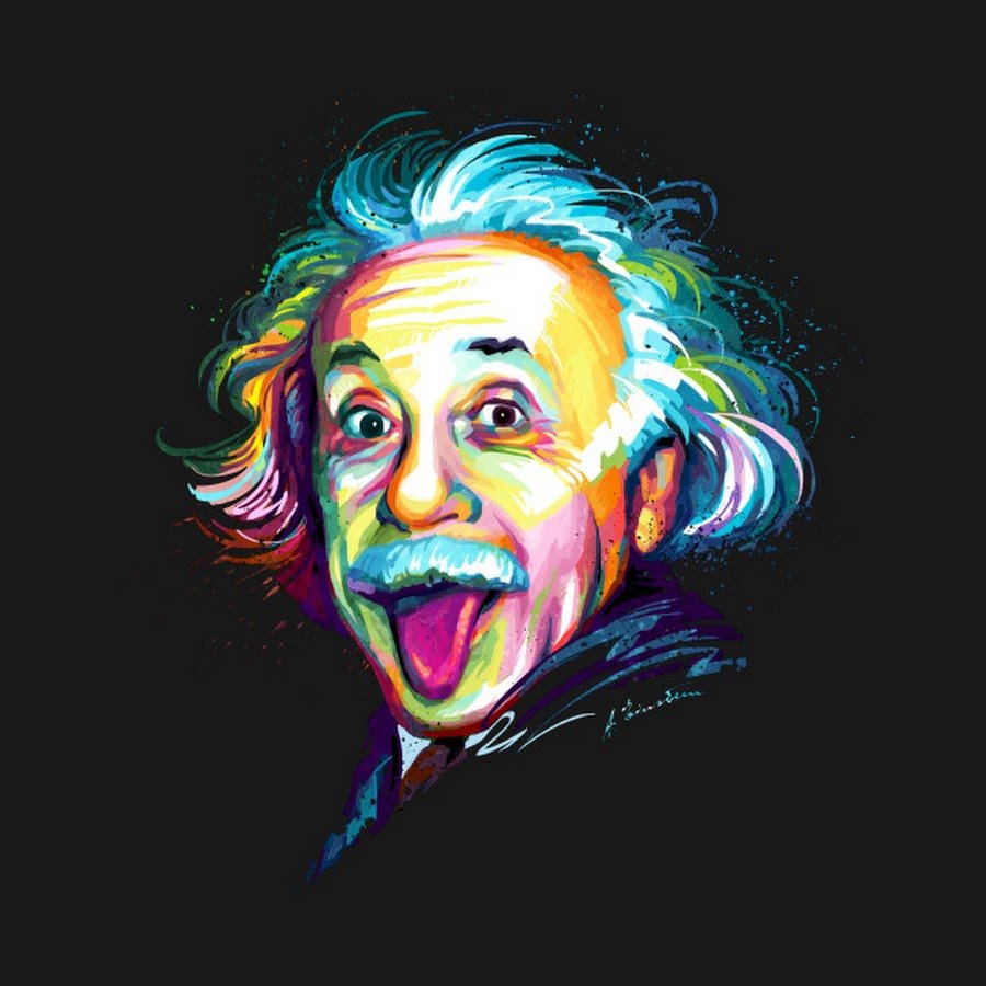 Альберт Эйнштейн портрет цветной