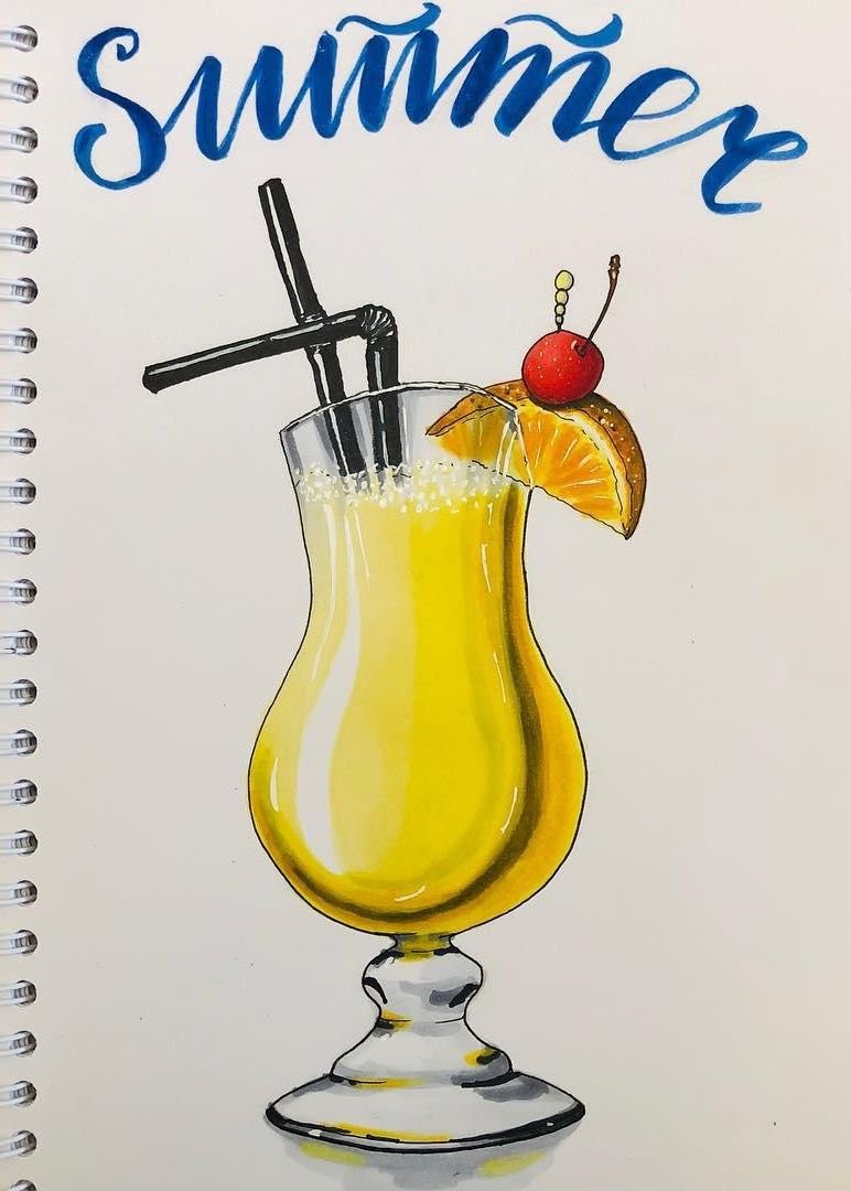 Рисовать коктейль
