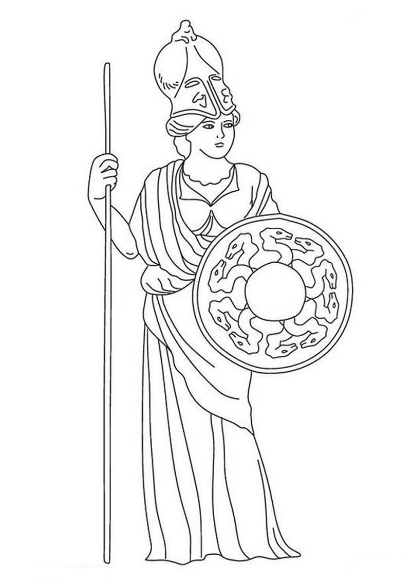 Древнегреческая богиня Афина рисунок
