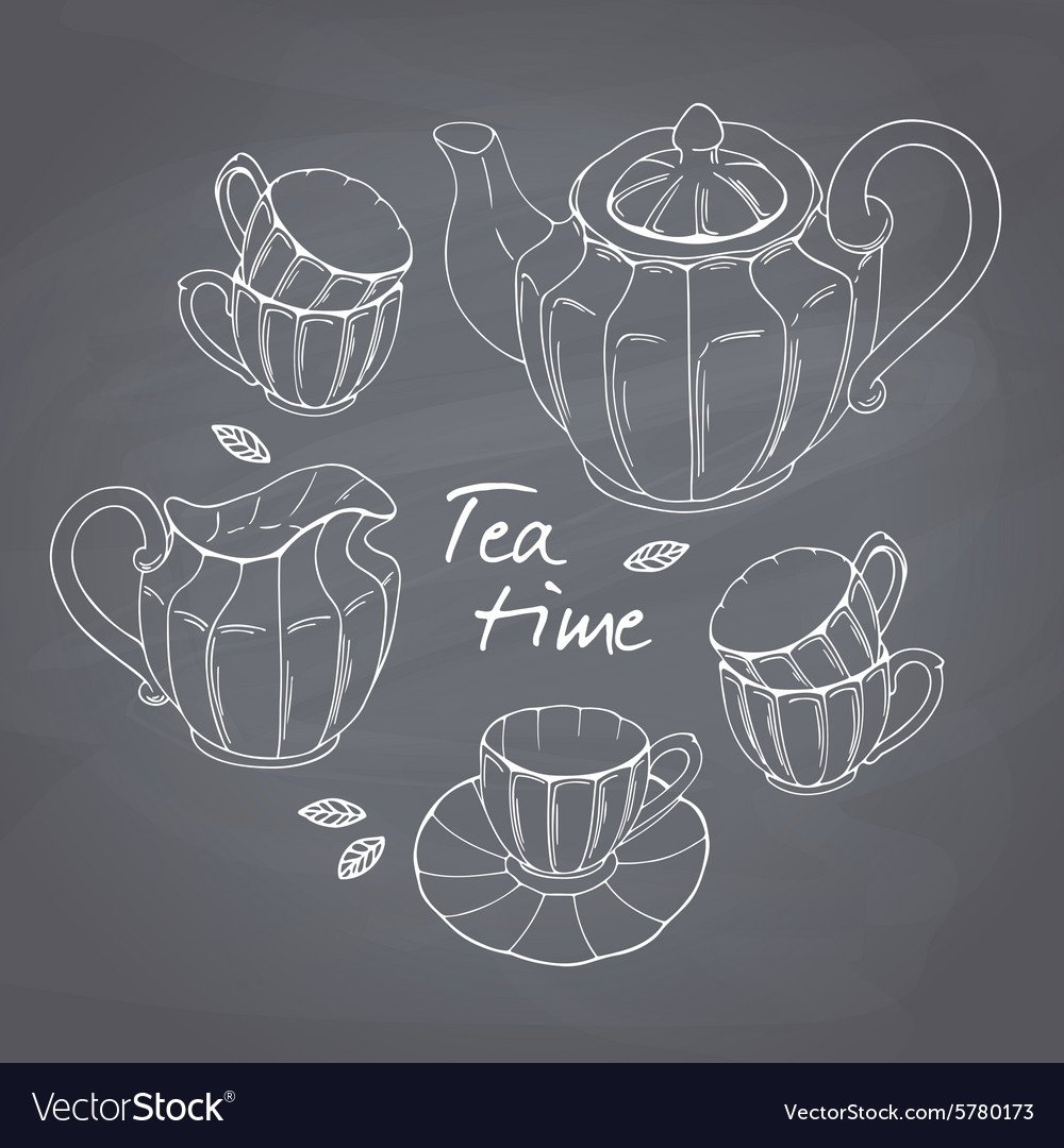 Абстрактный рисунок для чайного сервиза