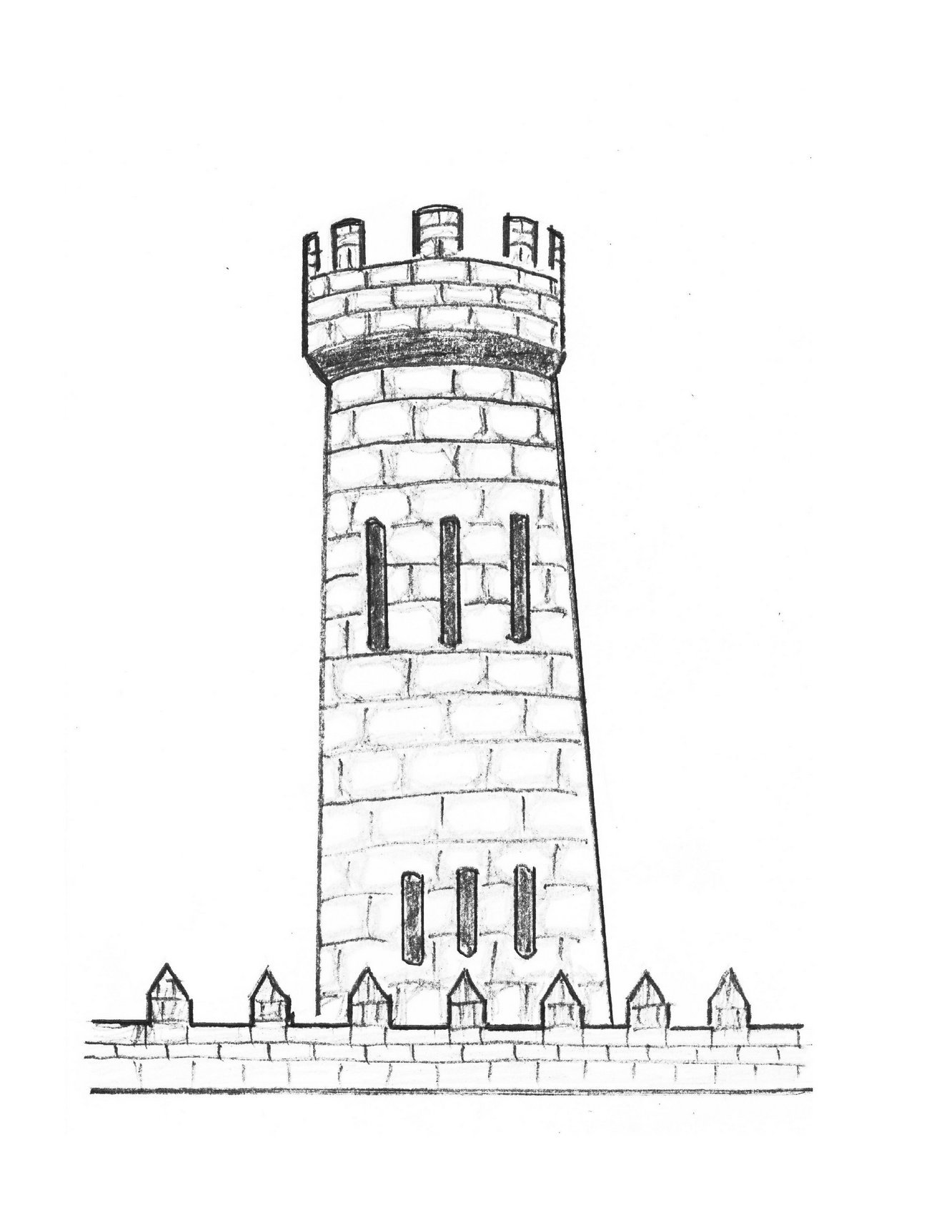 как нарисовать башню