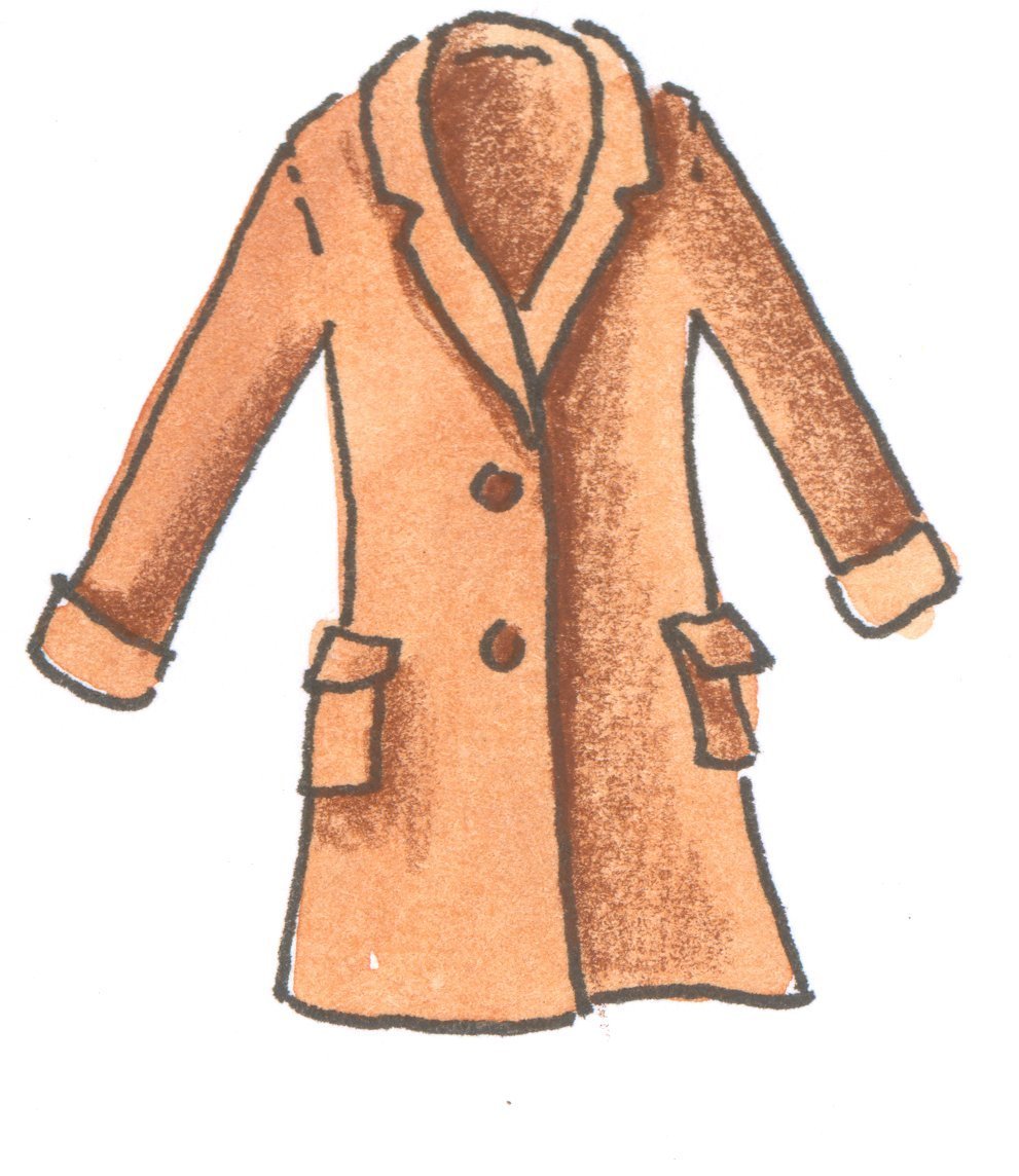 Пальто теплое нарисованный