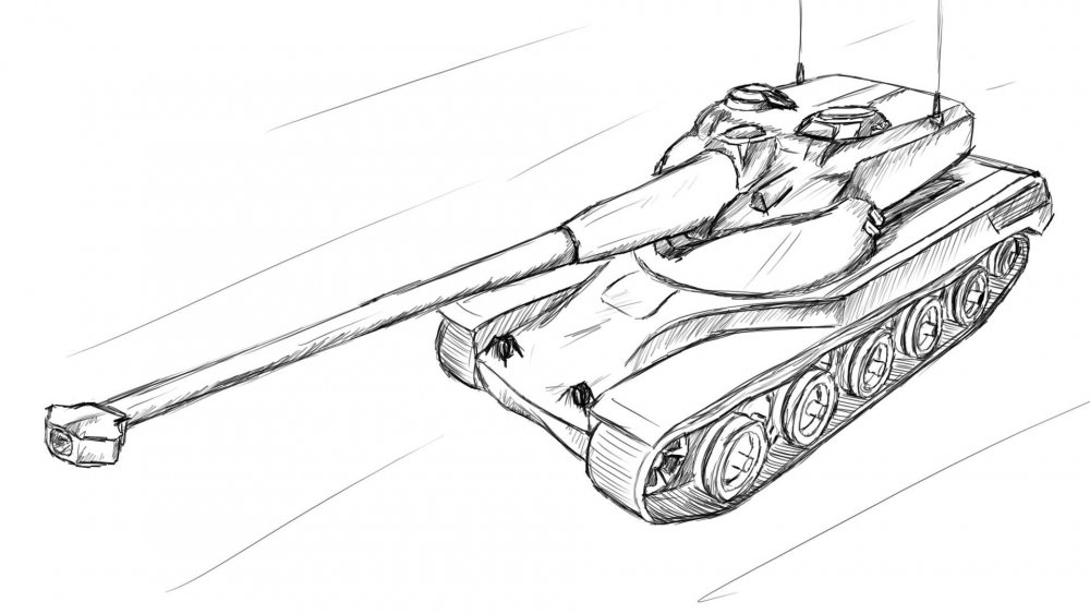 Рисунок танк из World of Tanks