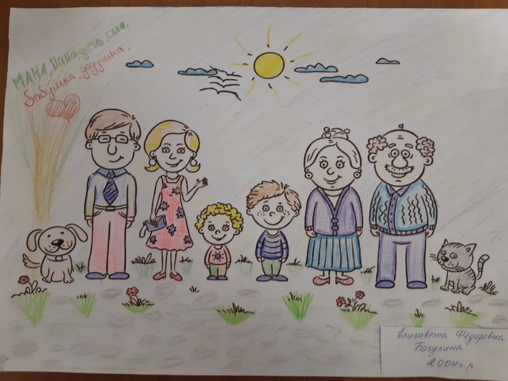 Фото семьи нарисованные