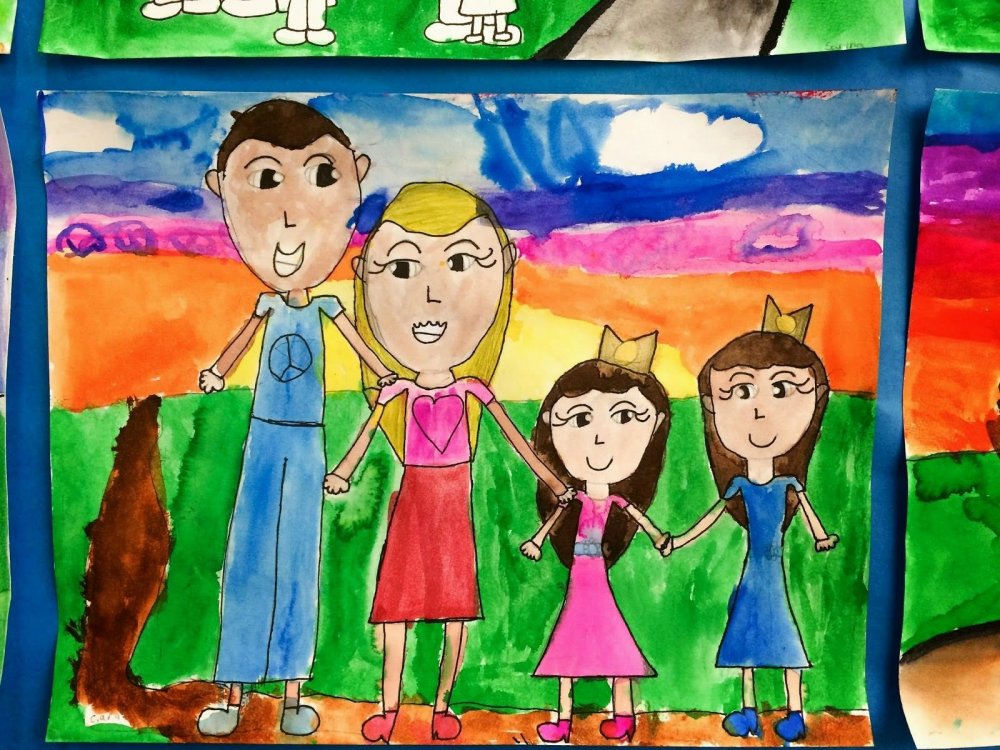 Счастливая семья детский рисунок