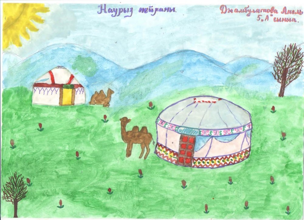Рисование Кыргызской Юрты для детей