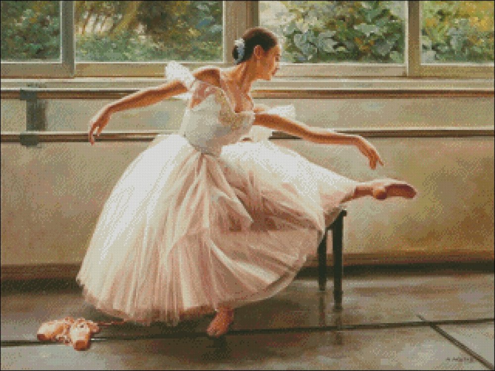 Балерина в прыжке силуэт