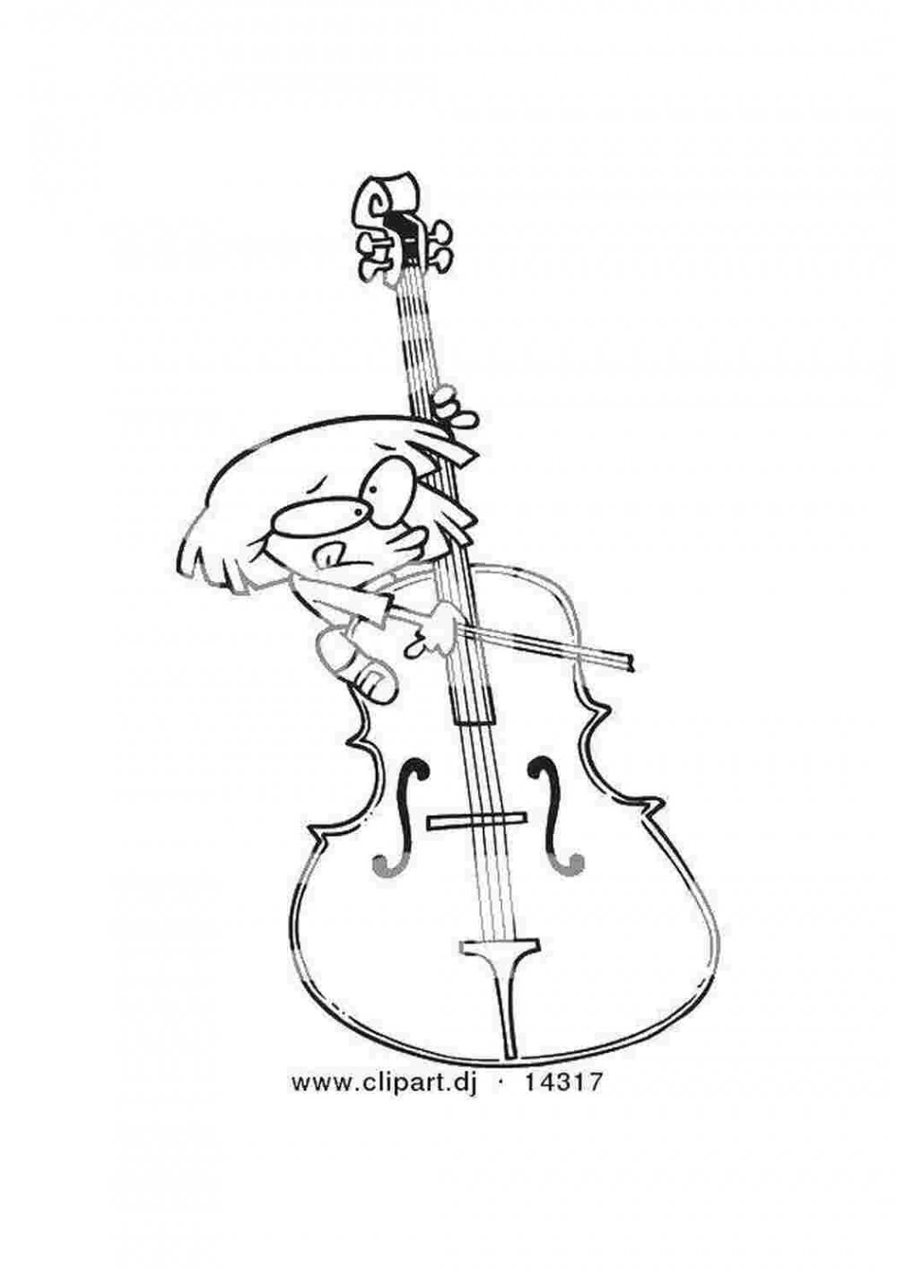 Скрипка и виолончель раскраска