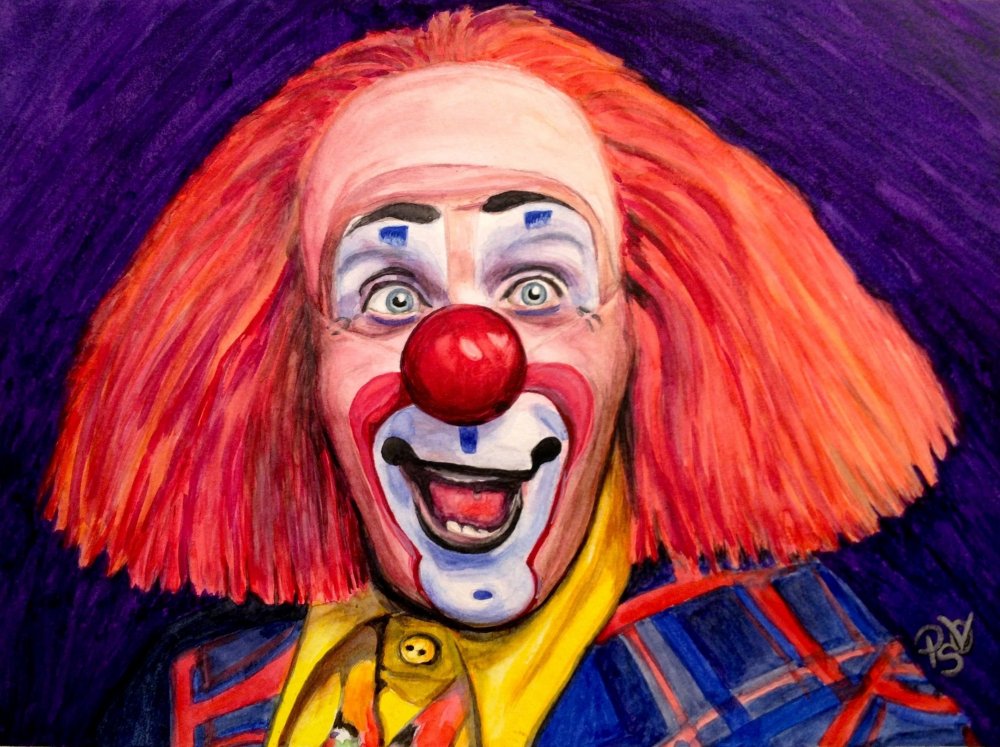 Портрет веселого клоуна
