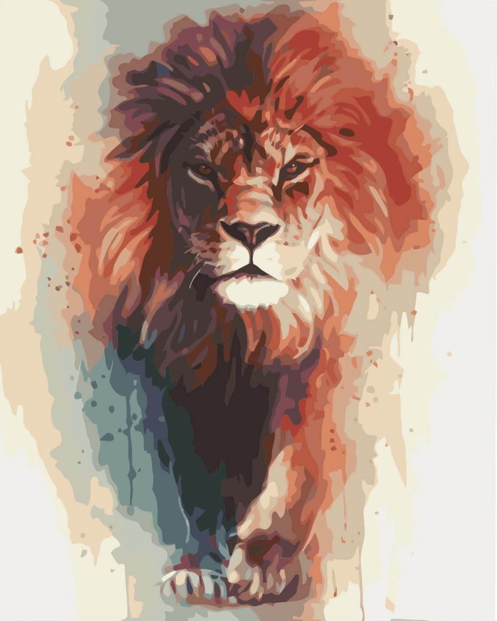 Лев эскиз цветной