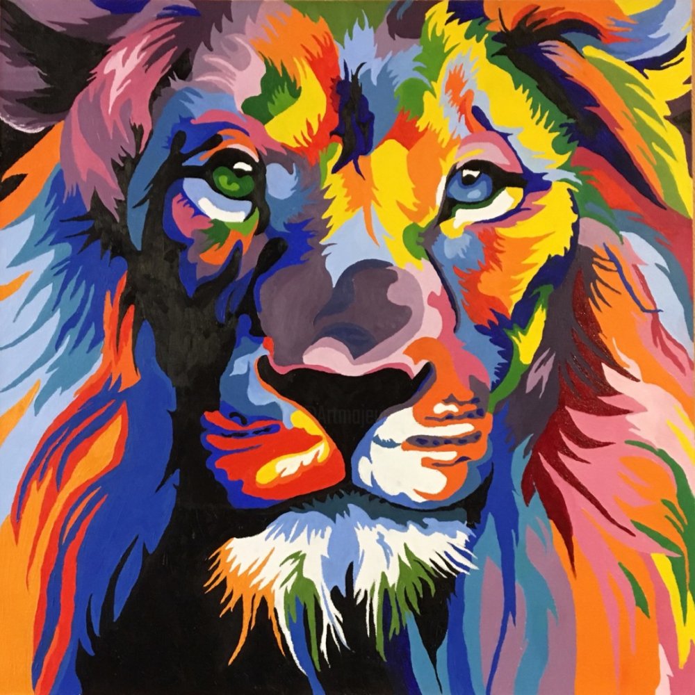 Разноцветная морда Льва